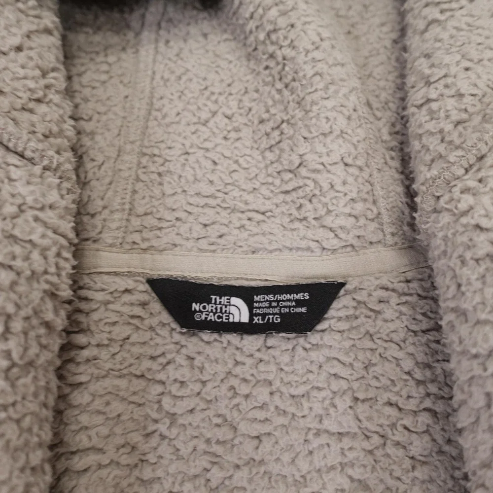 The North Face Hoodie Mens XL Gray Sherpa Fleece 1/4 Zip Pullover Heavyweight